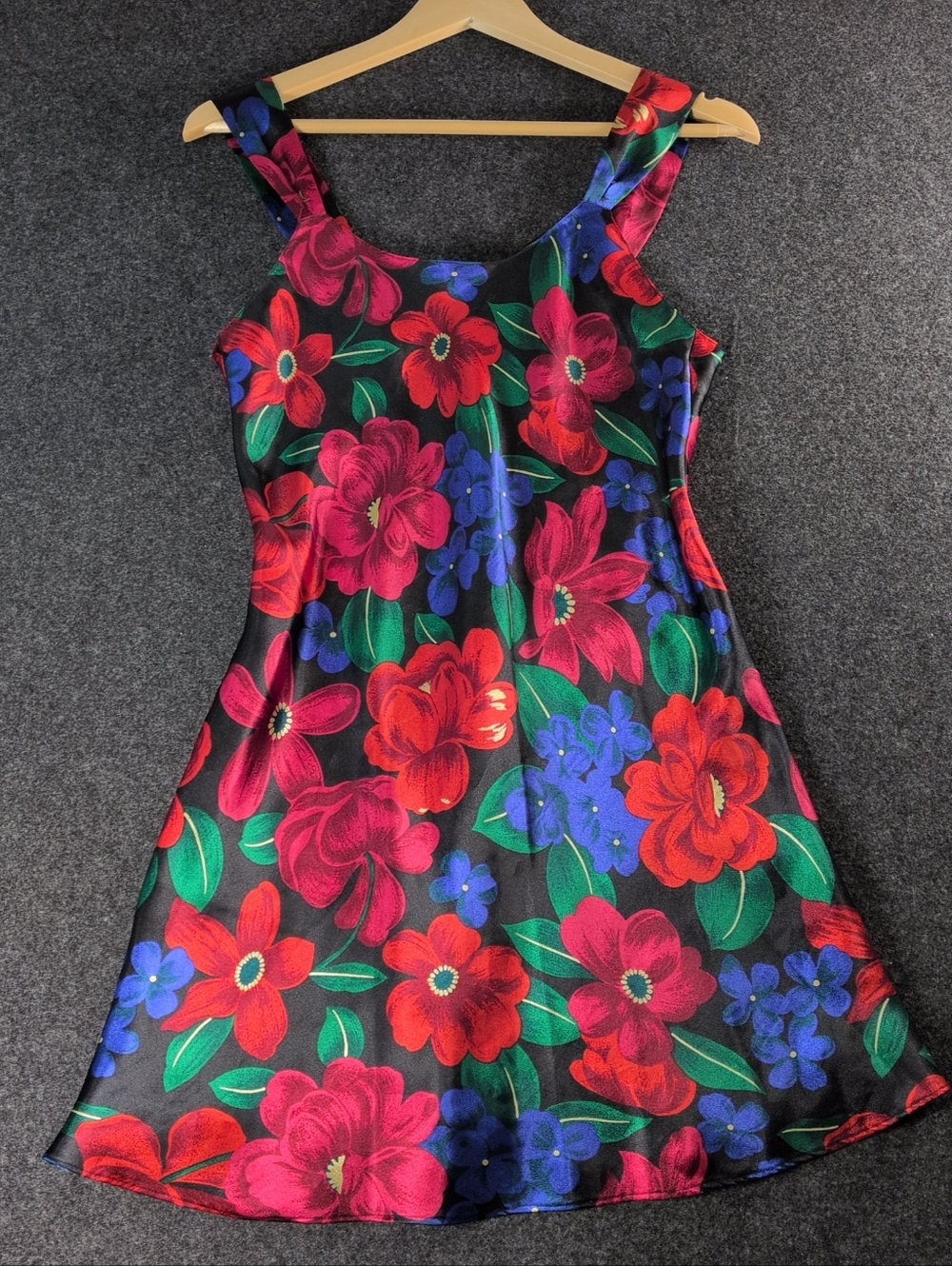 Sedu Satin Floral Slip Midi Dress